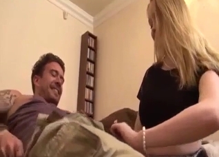Daddy finally gets a blowjob from daughter
