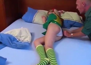 Dad finds his sleeping daughter's pink pussy
