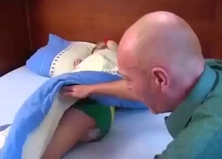 Dad finds his sleeping daughter's pink pussy